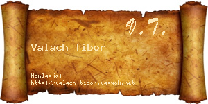 Valach Tibor névjegykártya